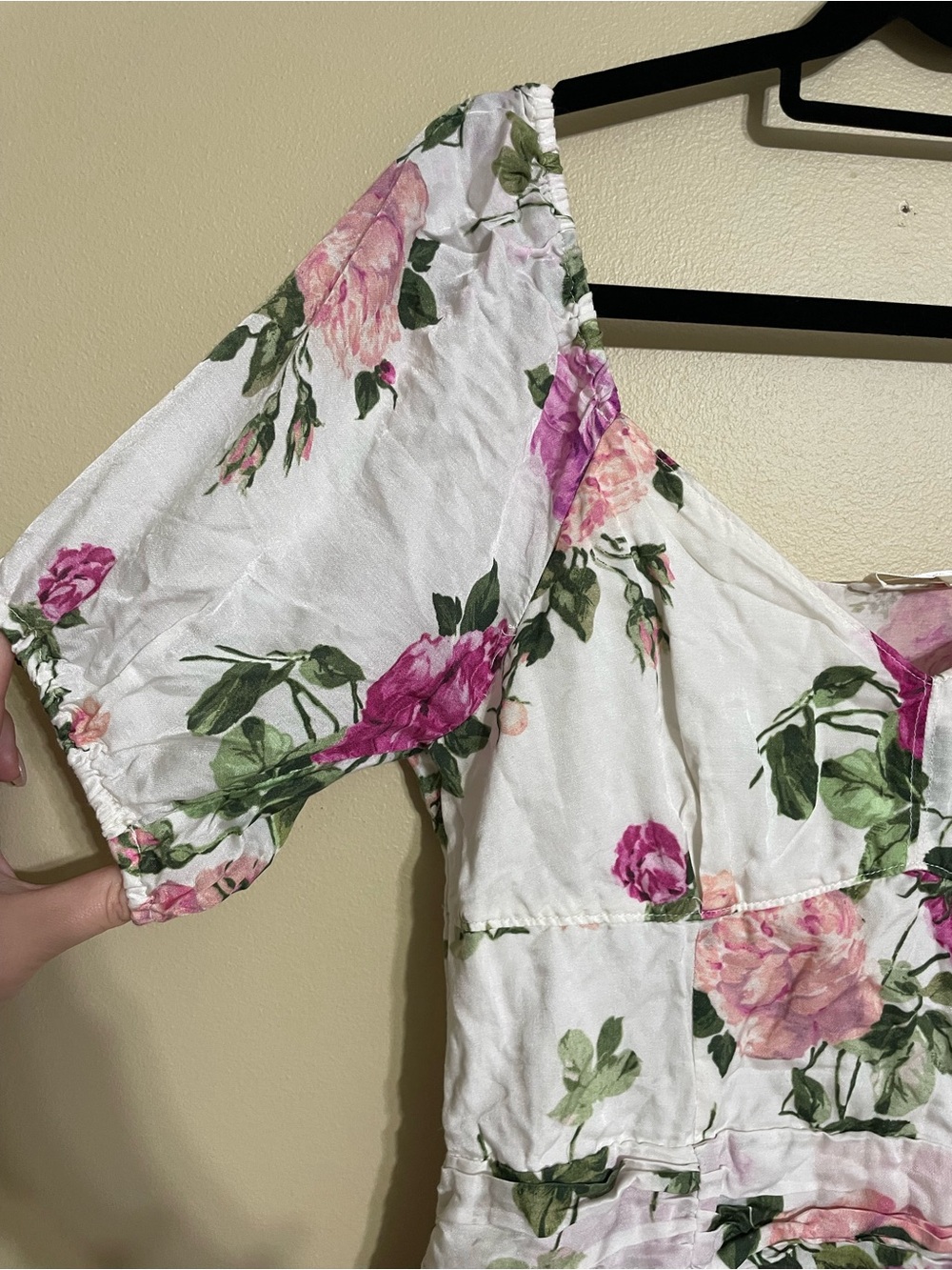 LoveShackFancy Pink Floral Mini Dress silk cotton size 6 - Picture 2 of 5